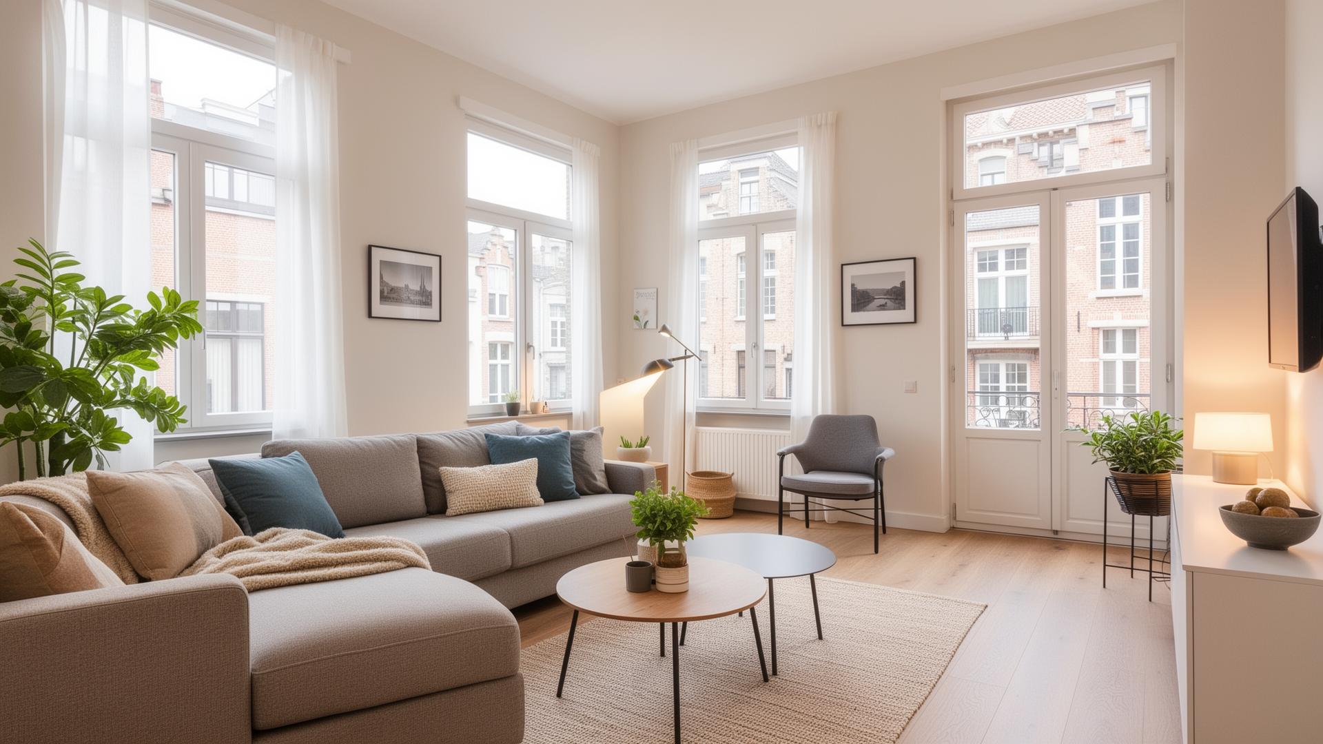 Een licht Gents appartement gestyled als verhuurpand